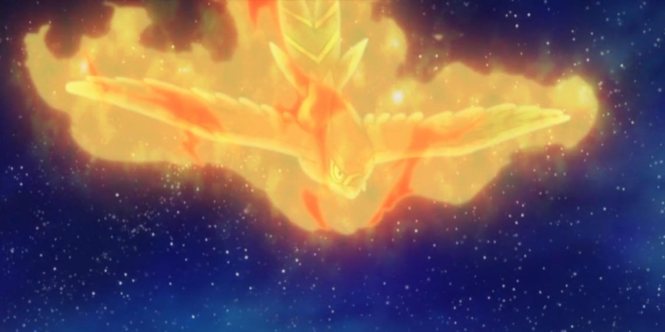 Anime Pokemon Ash's Talonflame Soars On Fire