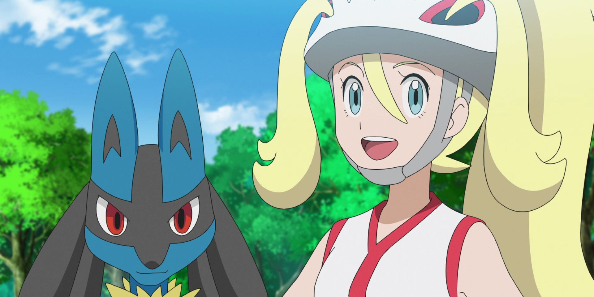 Lucario and Korrina in Pokémon Journeys .