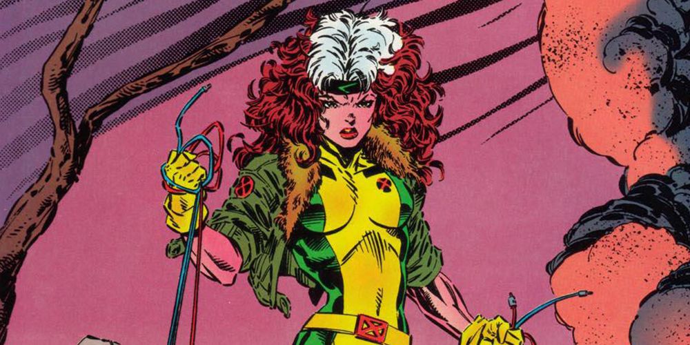 Rogue from the X-Men, wearing her iconic cropped jacket in Marvel Comics