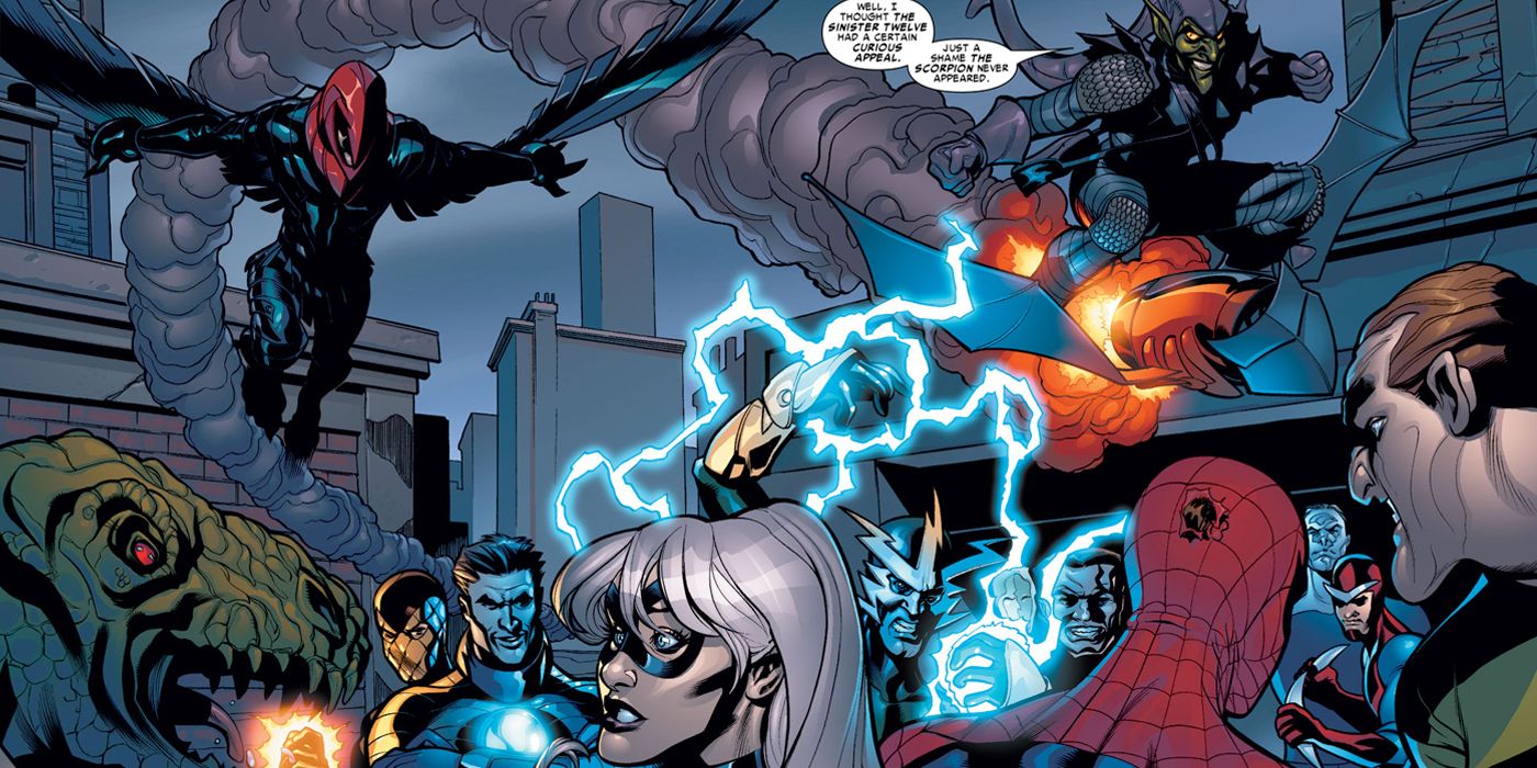 Spider-Man and Black Cat vs Sinister Twelve in New York City