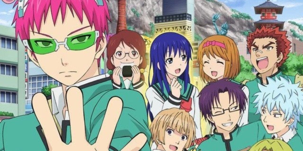 Kusuo and his friends in a promotional picture for the Saiki K finale