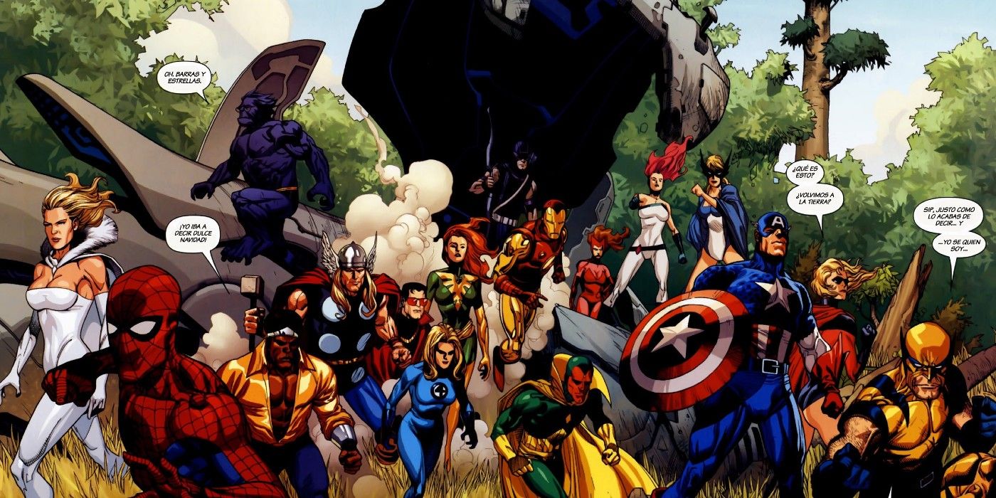 An image from Secret Invasion depicting the Avengers in Savage Land