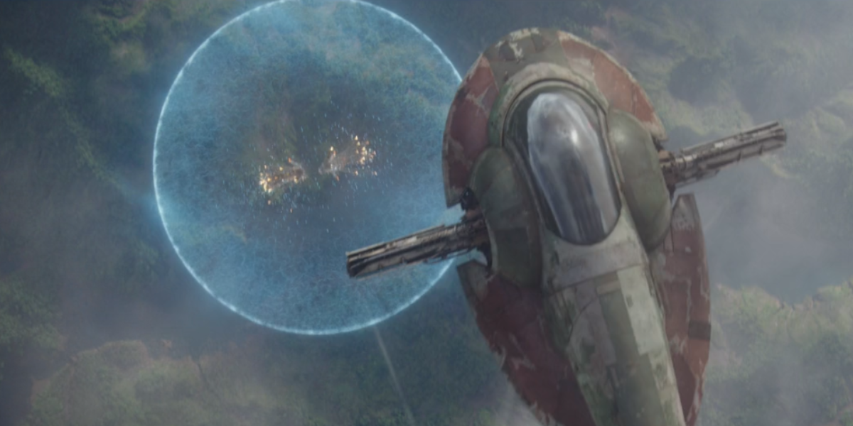 The Slave I drops a seismic charge in The Book of Boba Fett