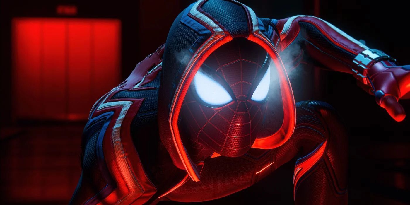 Miles ready for action in his 2099 suit in Spider-Man: Miles Morales for the PlayStation