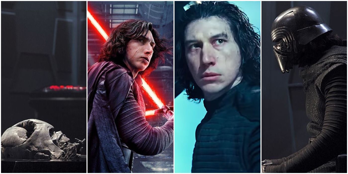 photo collage of three images of kylo ren from star wars