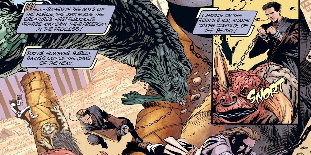 Anakin Fights For His Life Against Deadly Beasts in Star Wars: Episode II - Attack of the Clones #4 