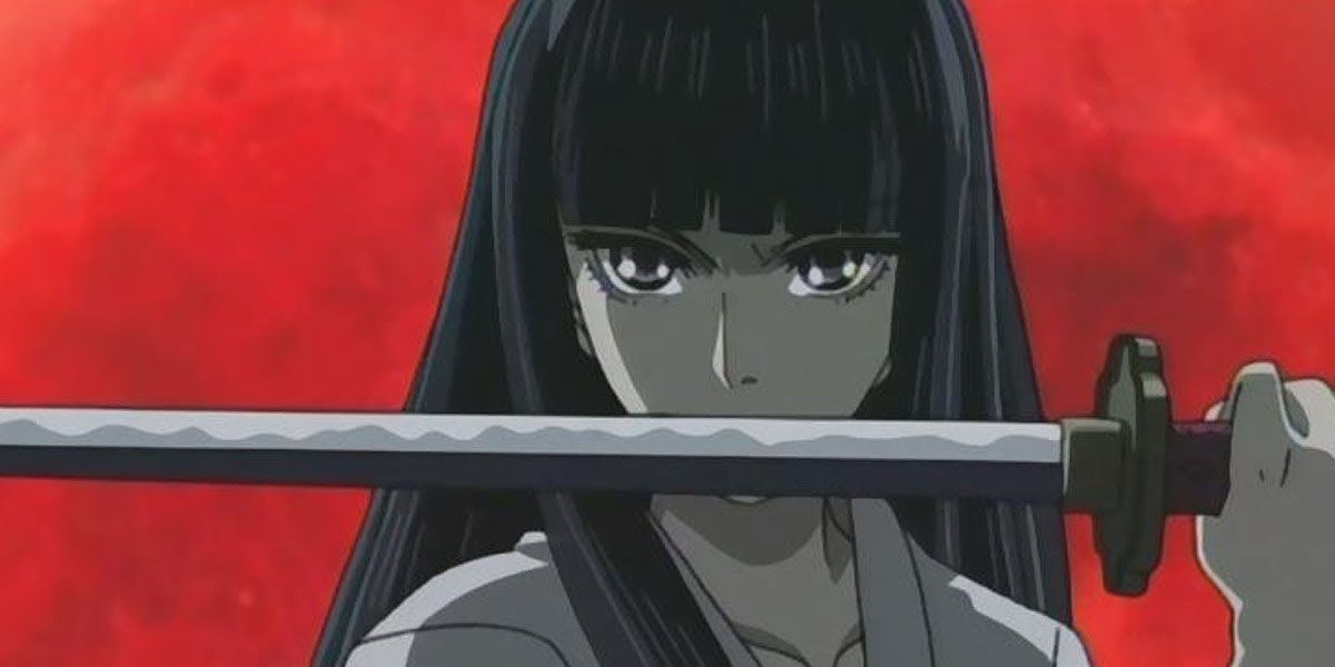 Sunako holding a sword in The Wallflower.