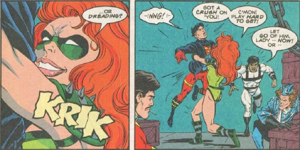 Superboy and Knockout in DC Comics.