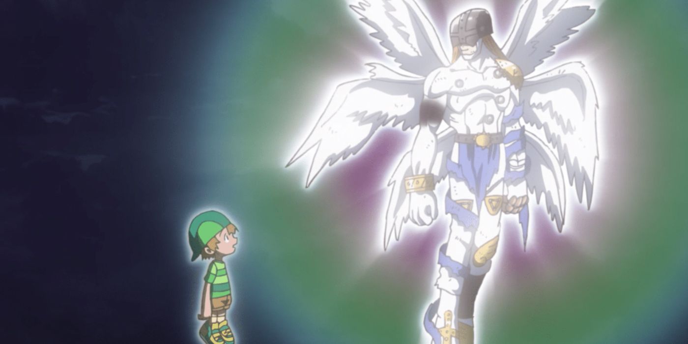 TK e Angemon in Digimon Adventure Anime
