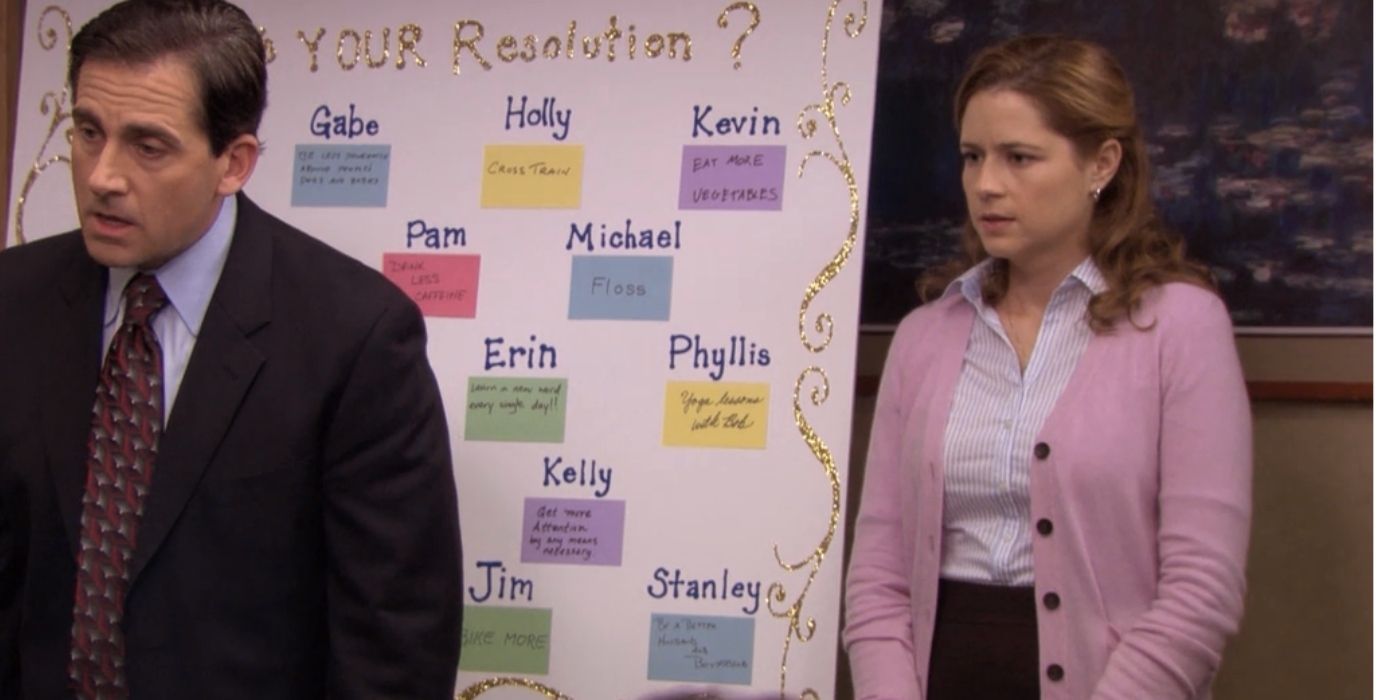 The Office - New Year's Resolution board