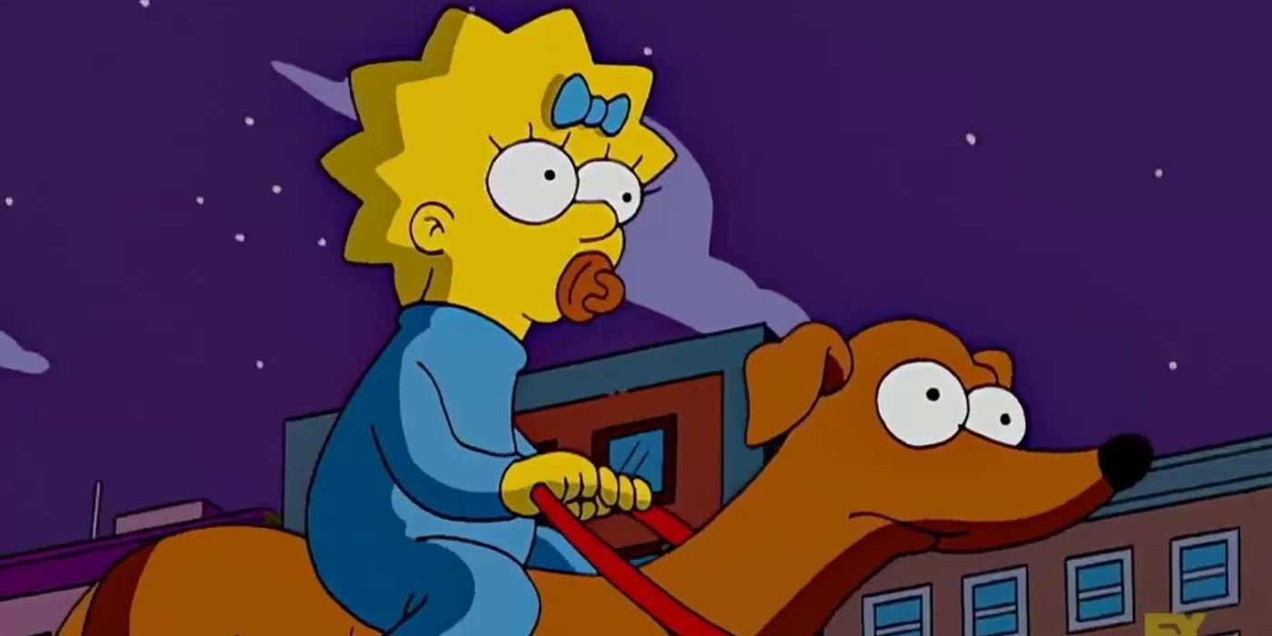 The Simpsons - Maggie on Santa's Little Helper