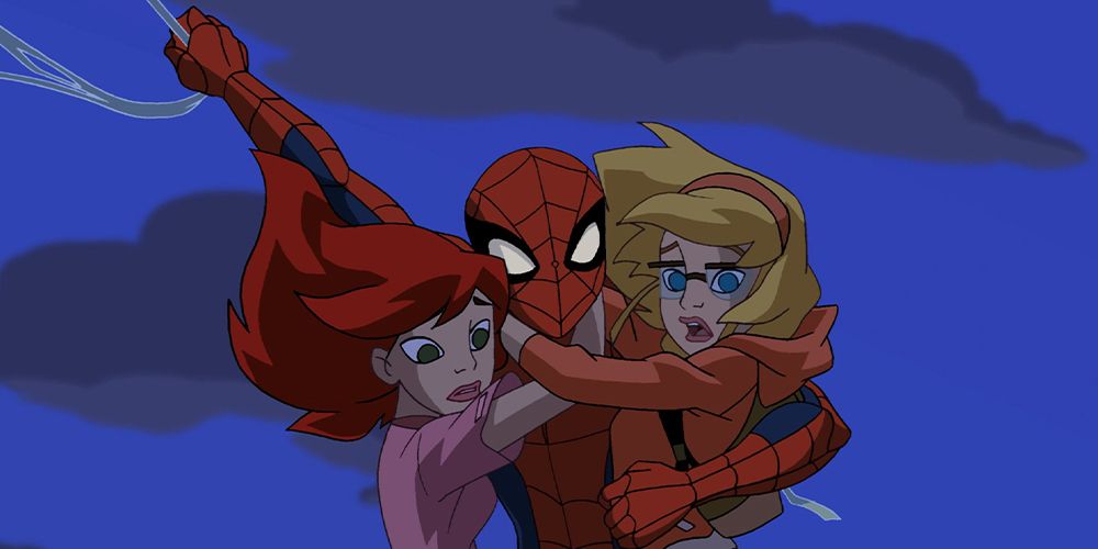 The titular Web-Slinger holds his love interests in the Spectacular Spider-Man