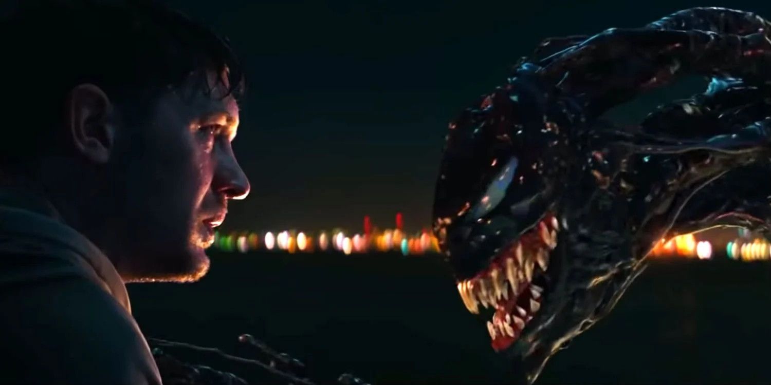 Eddie Brock talking to the Venom symbiote