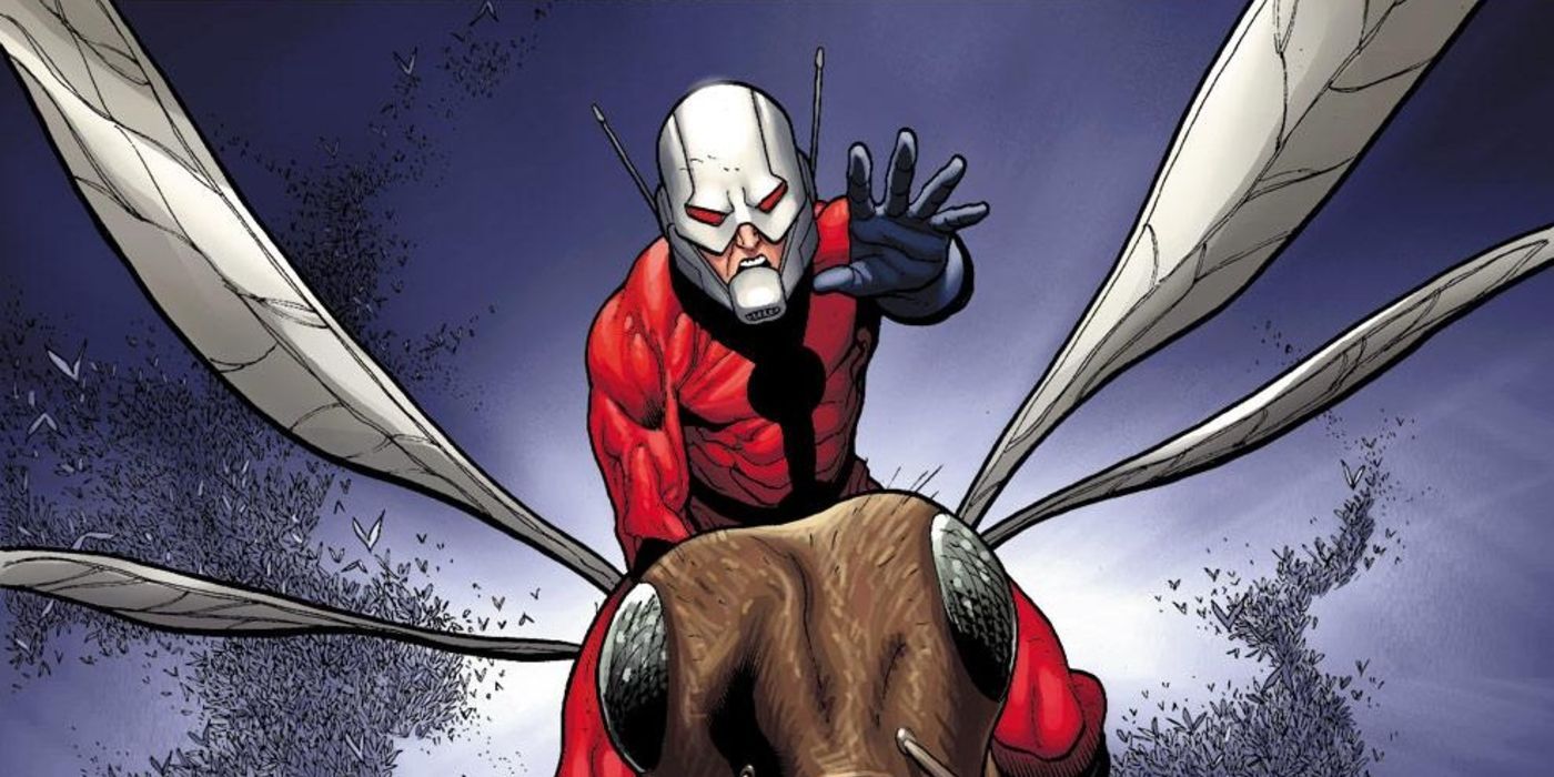 Ant-Man From Marvel flying on an ant