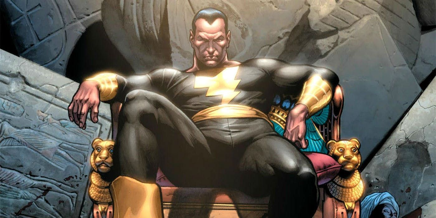 Black Adam Sits On His Ancient Throne And Fights Shazam 