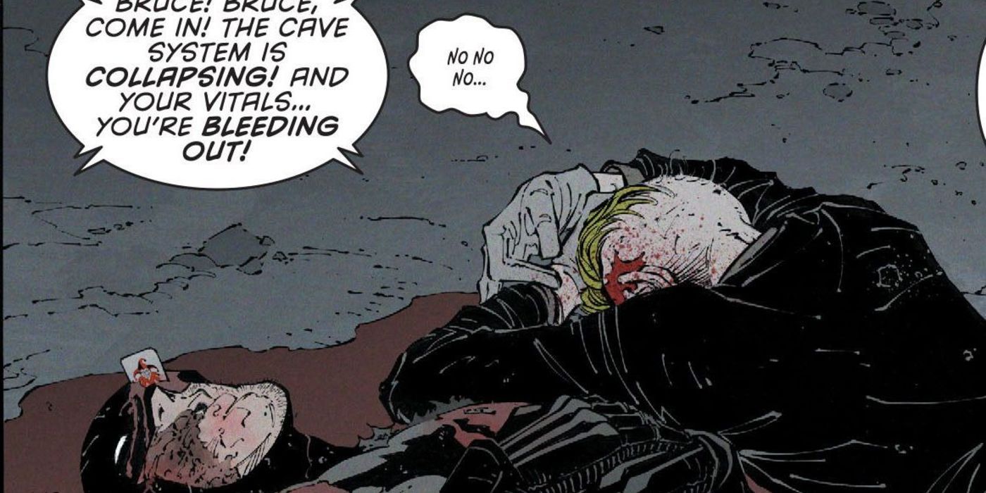 Batman And Joker Are Crushed By Cave