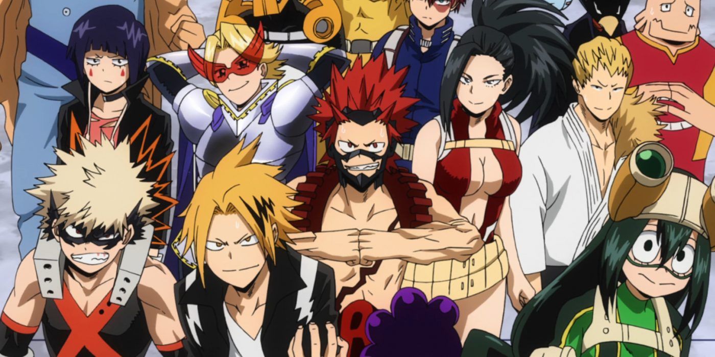 Class 1-A in their hero outfits