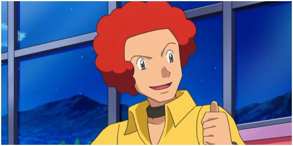 Flint throwing a thumbs up in the Pokemon anime