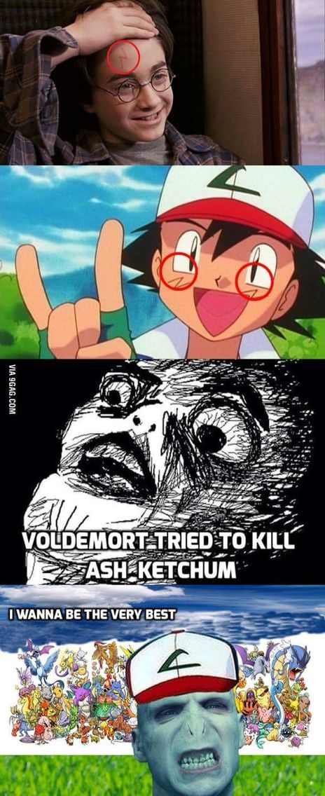 Pokemon &amp; Harry Potter Meme, Ash Survived Voldemort Twice 