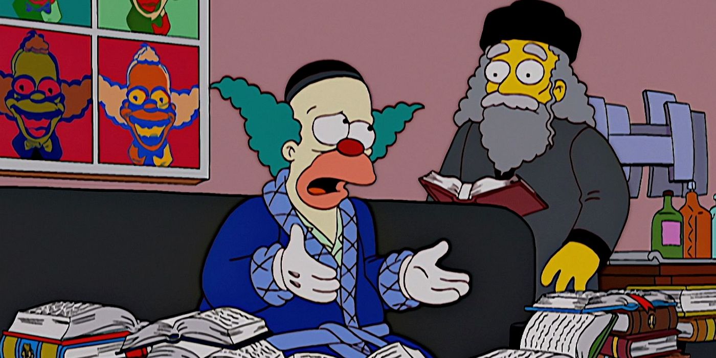 Krusty with his Rabbi father