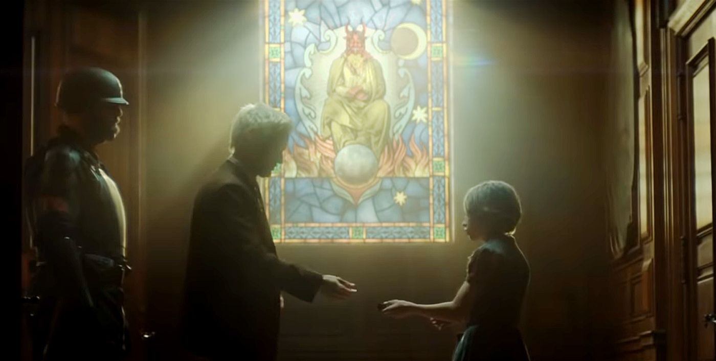 Mephisto stained glass in the Loki trailer