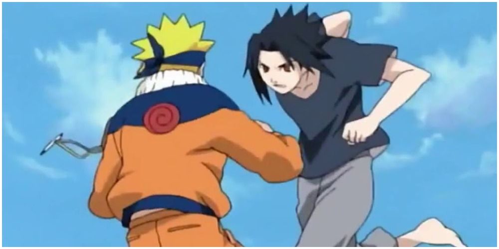 Naruto vs Sasuke, rooftop fight