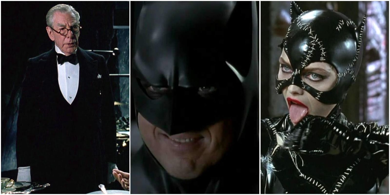 Alfred, Batman and Catwoman collage