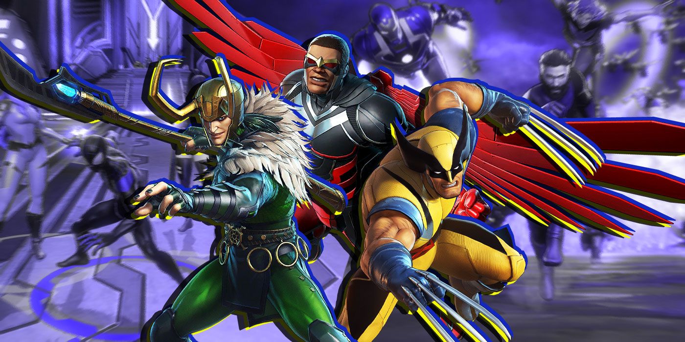 Wolverine, Loki and The Falcon as depicted in Marvel Ultimate Alliance 3