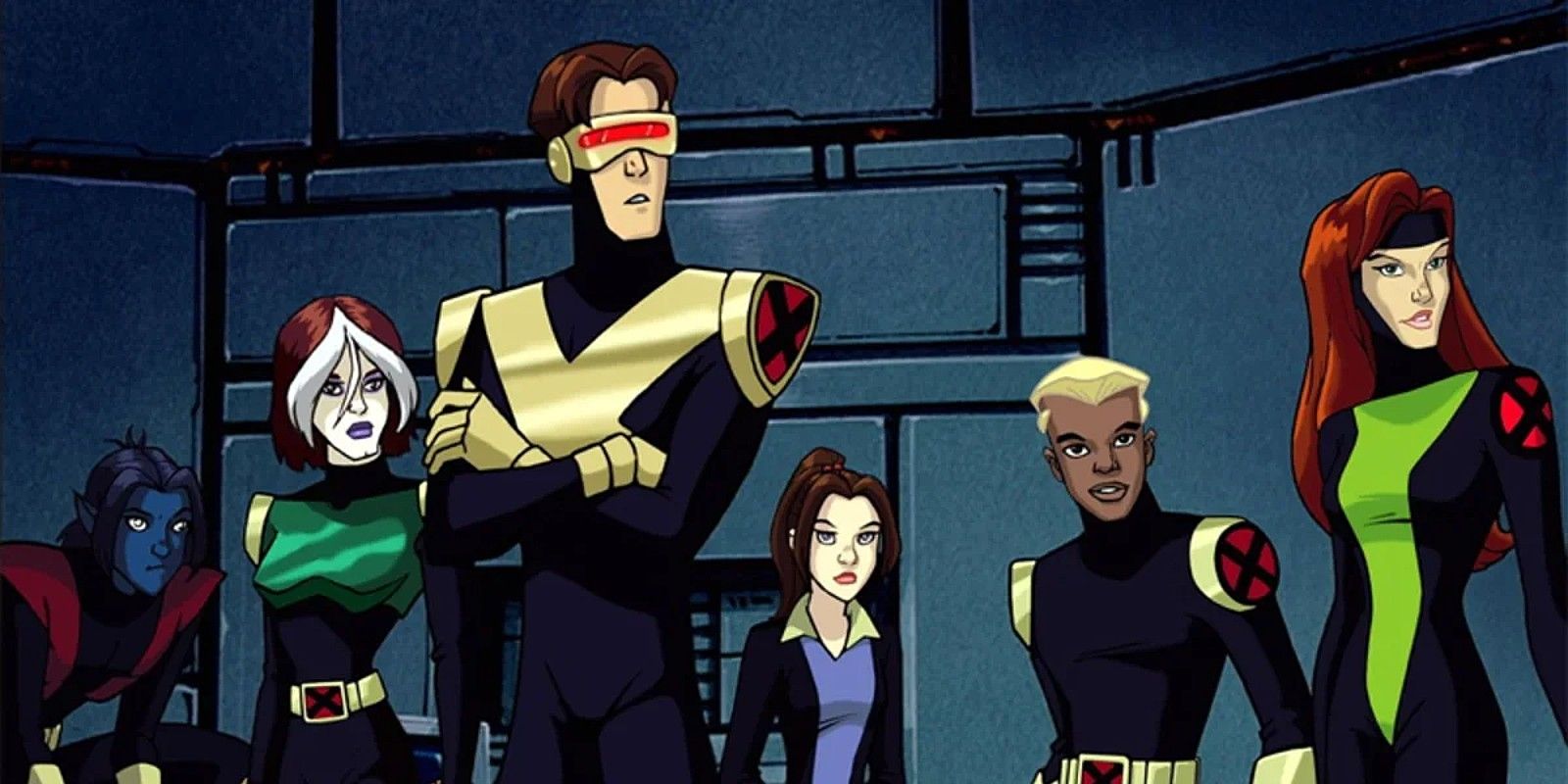 The team of X-Men Evolution in their X-Men uniforms