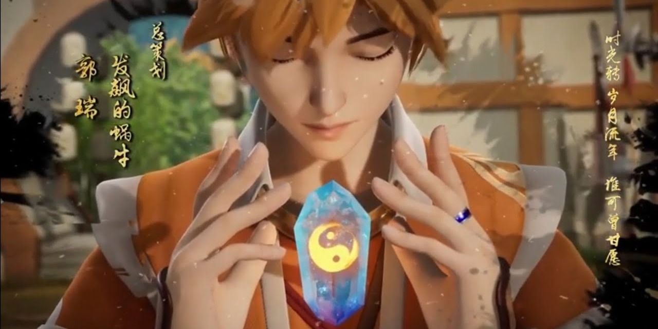 Nie Li from Yaoshenji holding a crystal through his powers.