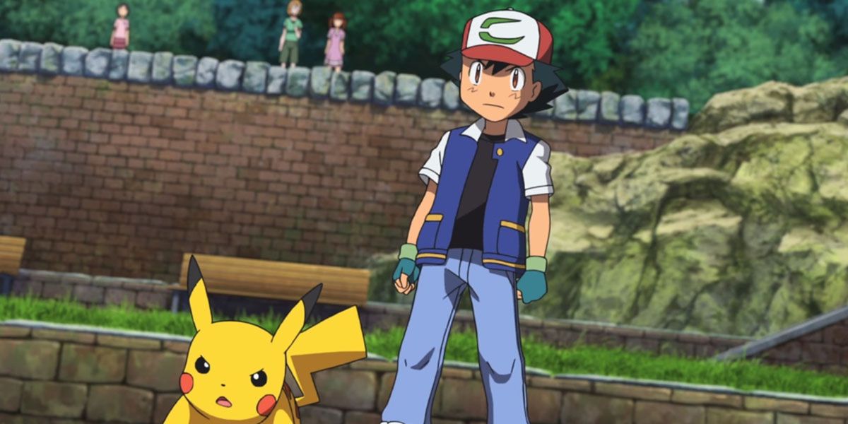 Ash and Pikachu in a Pokemon Battle