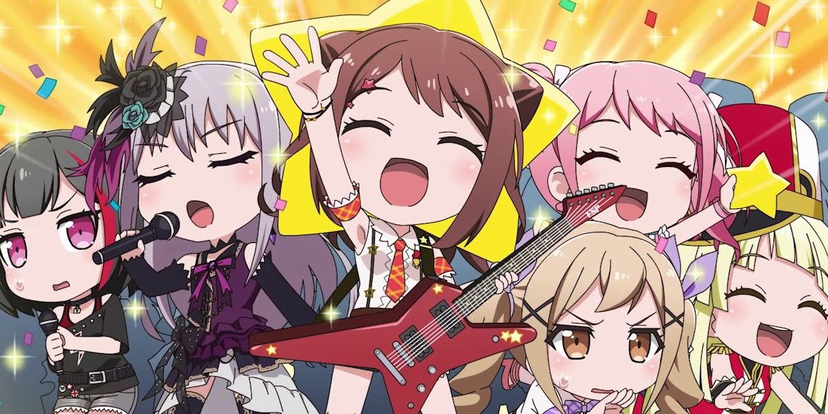 Bang Dream Girls Band Party Pico Group Leaders Singing Anime Chibi