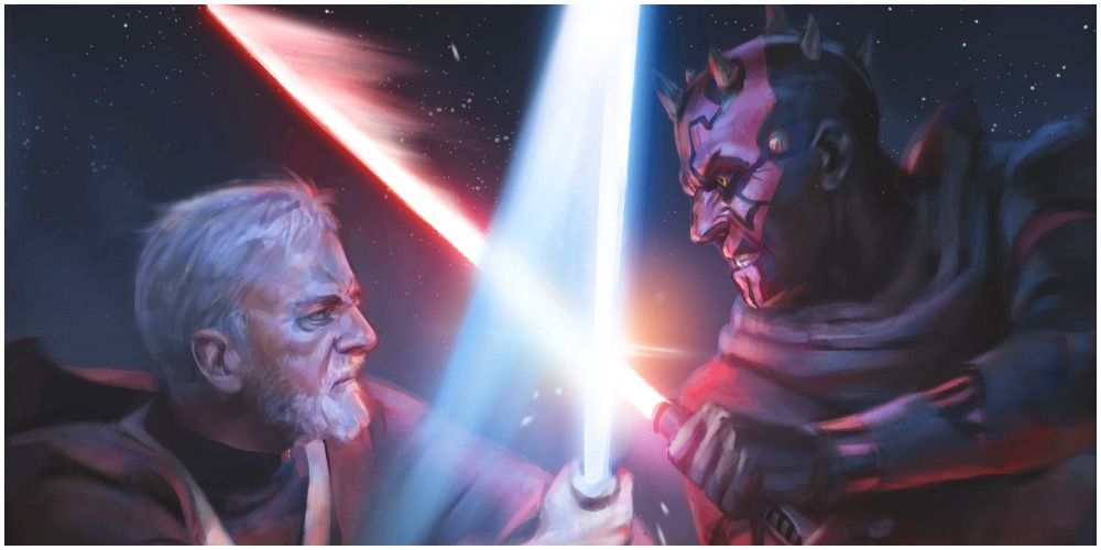 Obi-Wan and Maul locked in battle