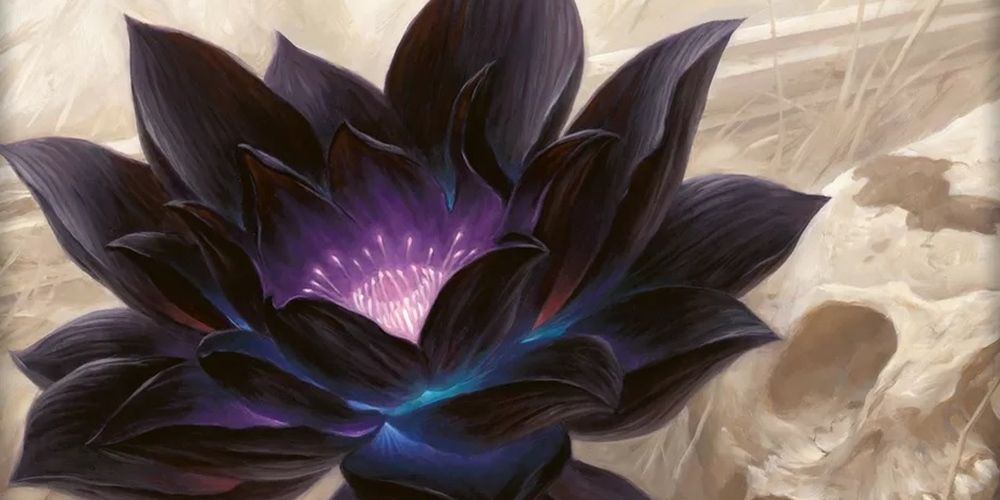 Artwork on the Black Lotus card from Magic: The Gathering.