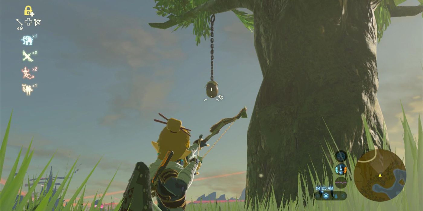 Link shooting arrow in Breath of the Wild