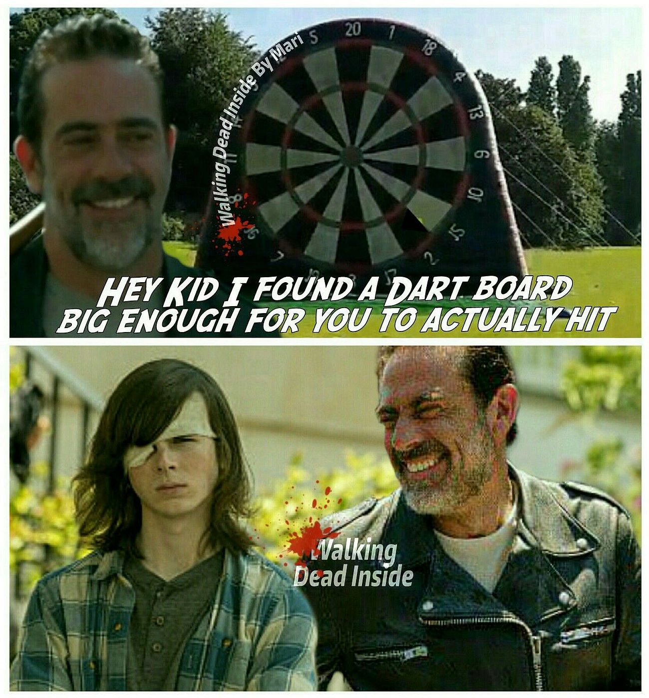 Rick's dart board isn't funny for Carl.