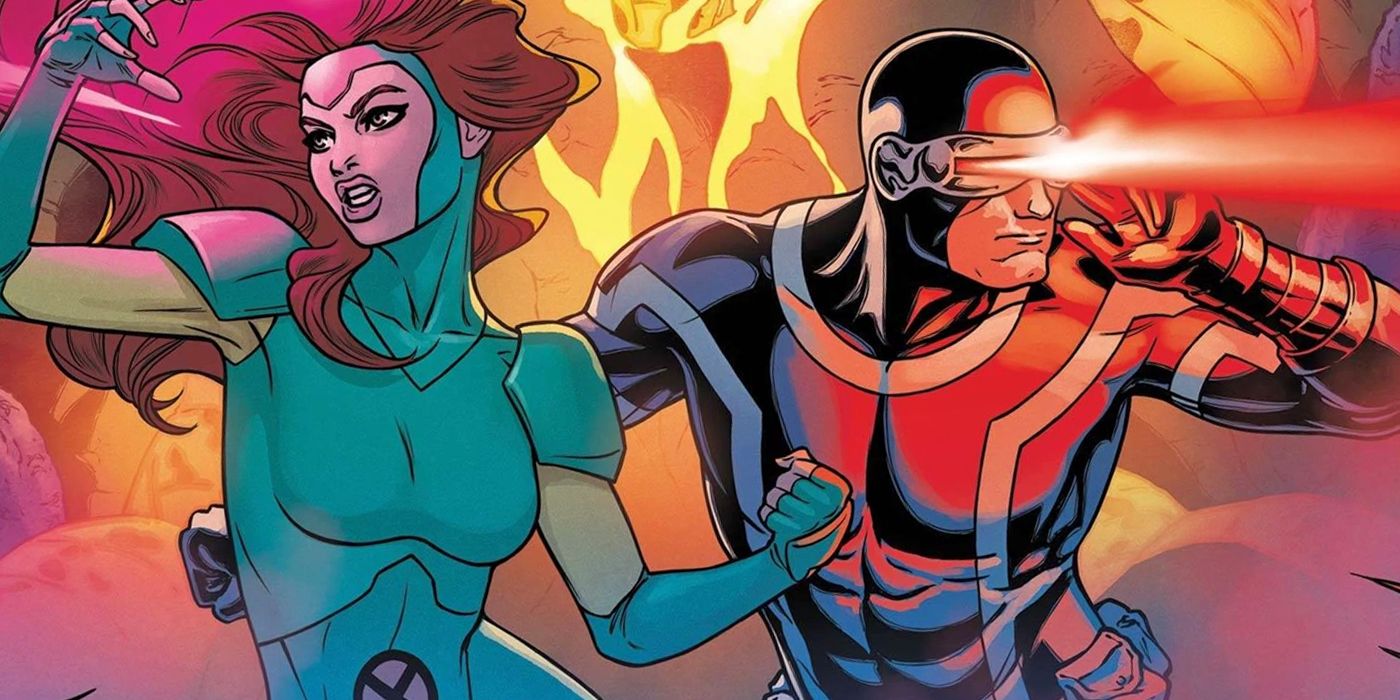 Cyclops and Jean Gray use their mutant powers as the X-Men