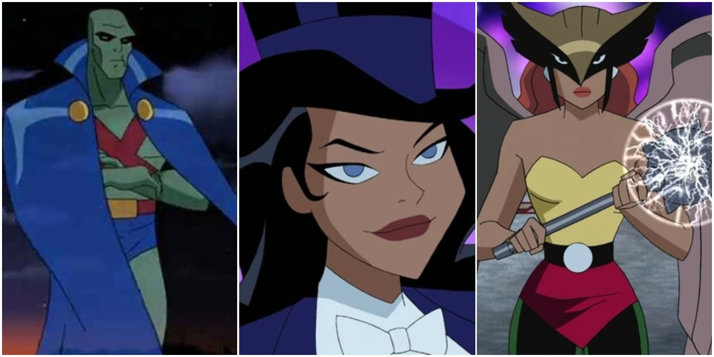 DC Animated Universe Martian Manhunter Zatanna Hawkgirl Trio Header
