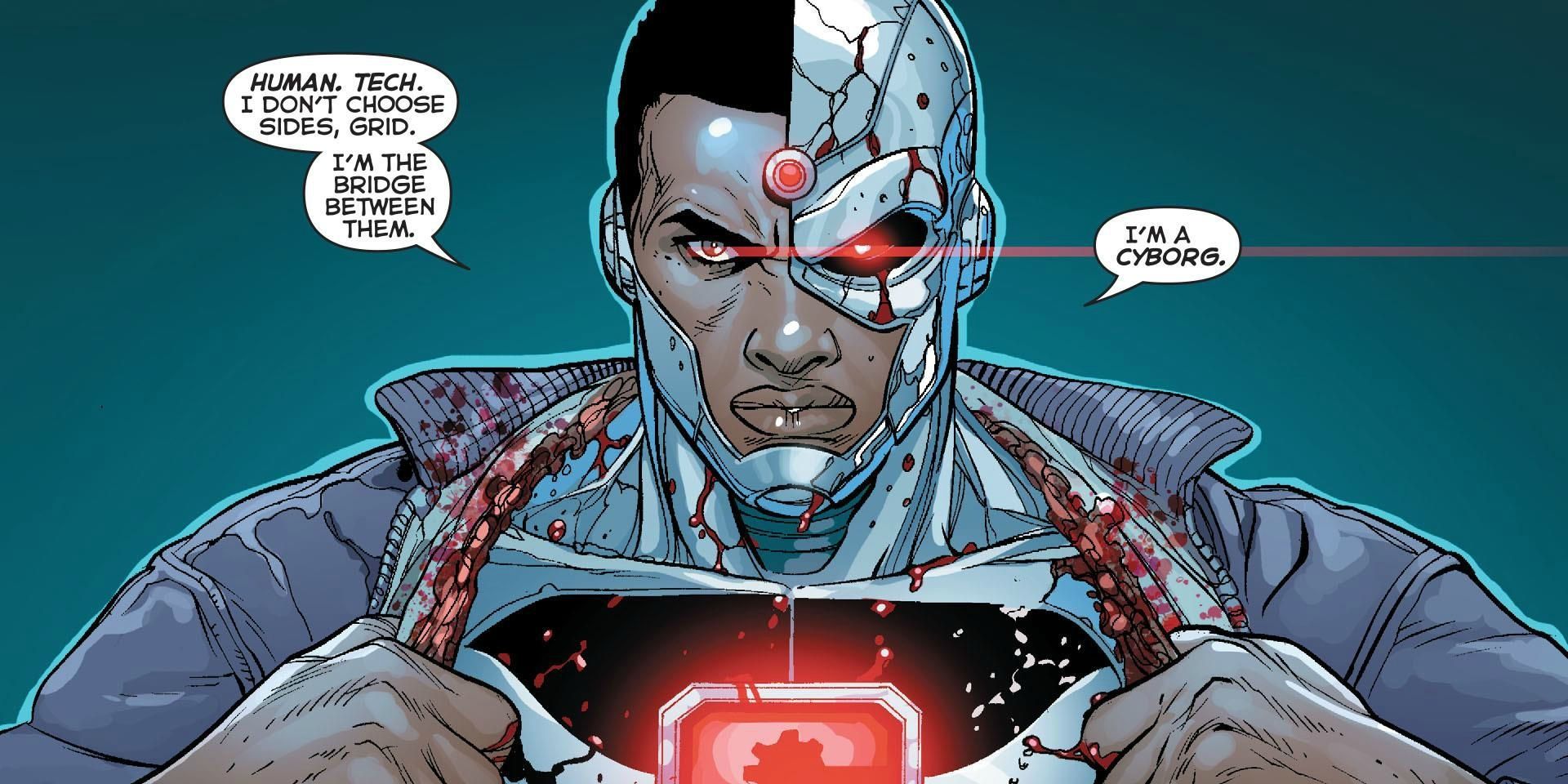 DC Cyborg saying he's a cyborg