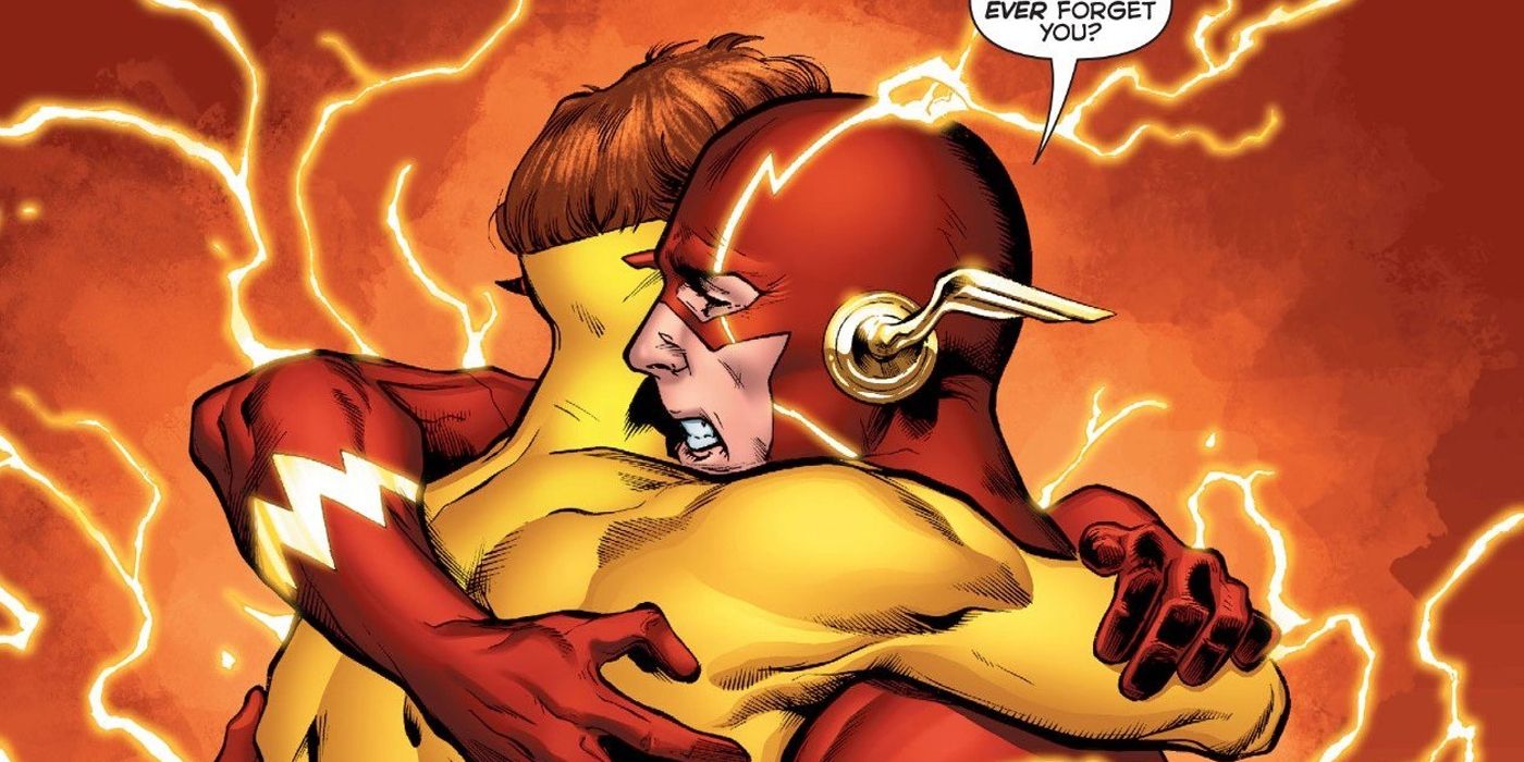 DC Rebirth Flash Wally West hugging Barry Allen