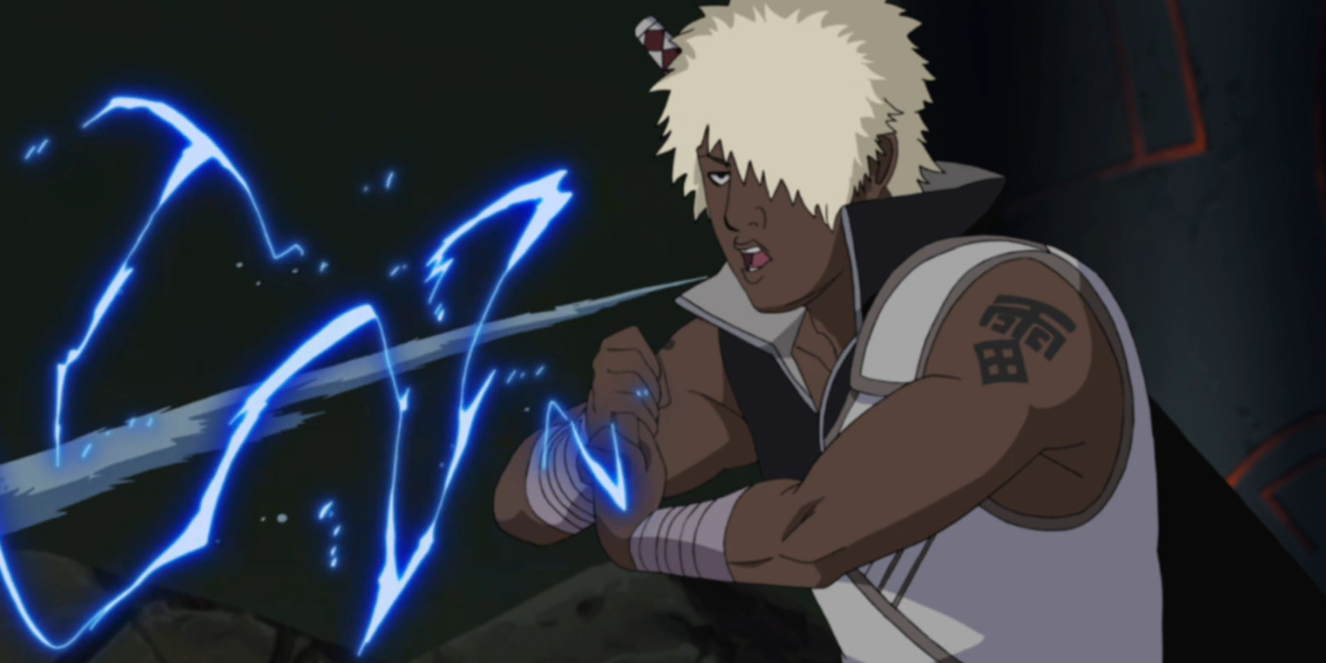 Darui Uses Water Lightning Jutsu To Defend Kumogakure, Naruto Shippuden