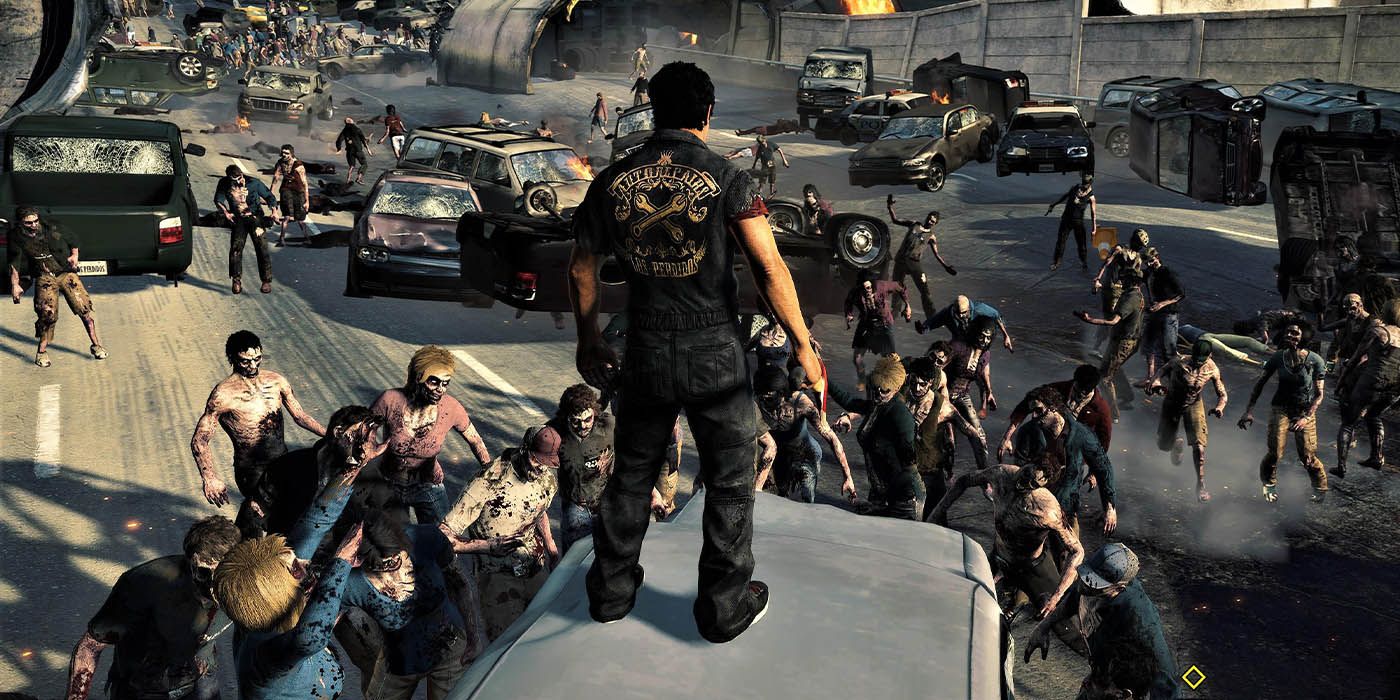Dead-Rising-3 With Hordes Of Zombies On A Highway Of Abandoned Vehicles 