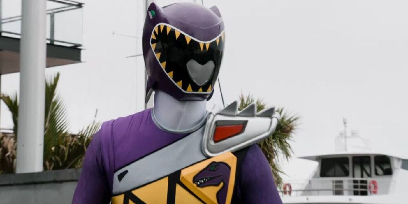 Albert in battle as the first Dino Charge Purple Ranger