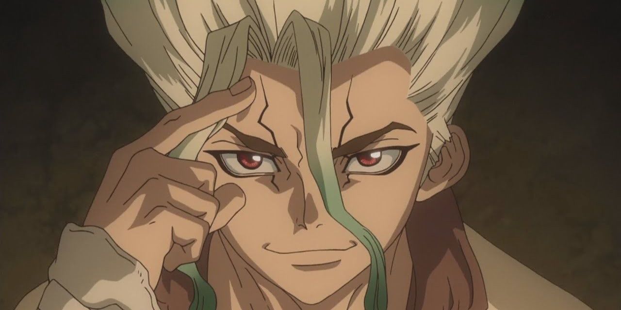 Senku Ishigami From Dr Stone Pointing His Finger To His Brain