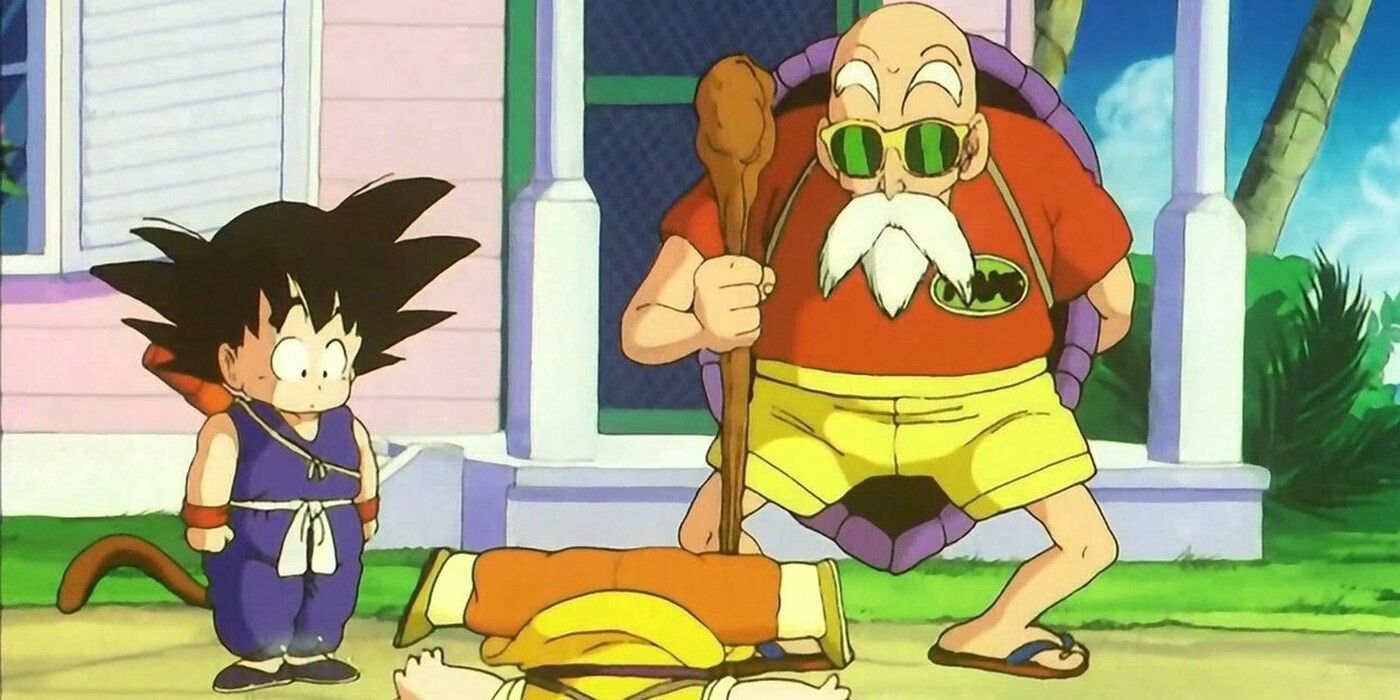 Anime Dragon Ball Movie 2 Goku Master Roshi and Krillin