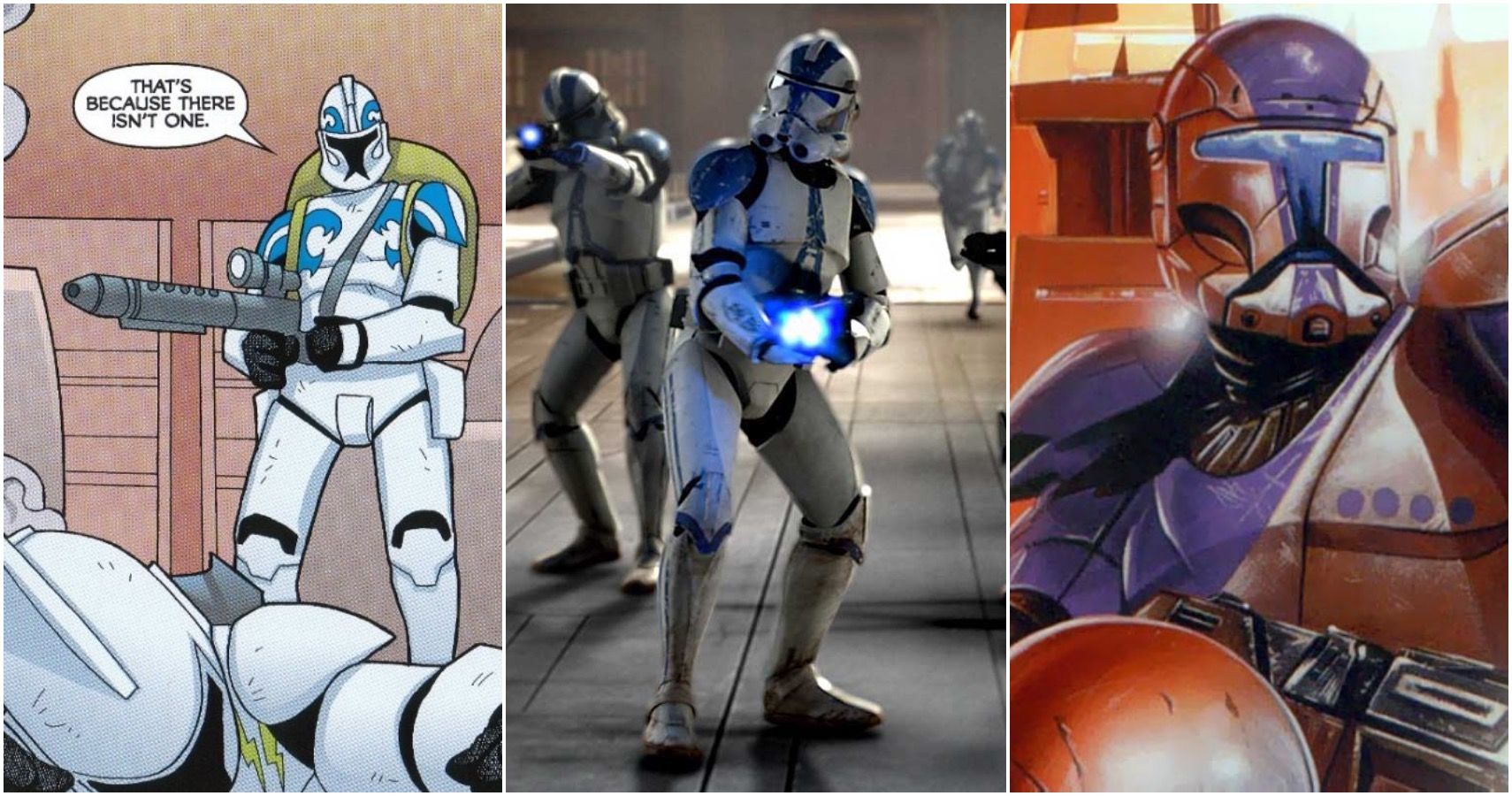 The many different clone troopers from Legends