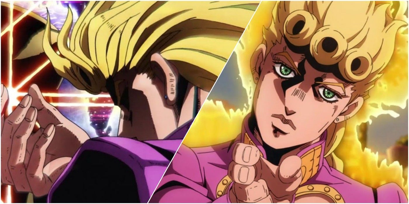 giorno doing dio's back pose in the opening 