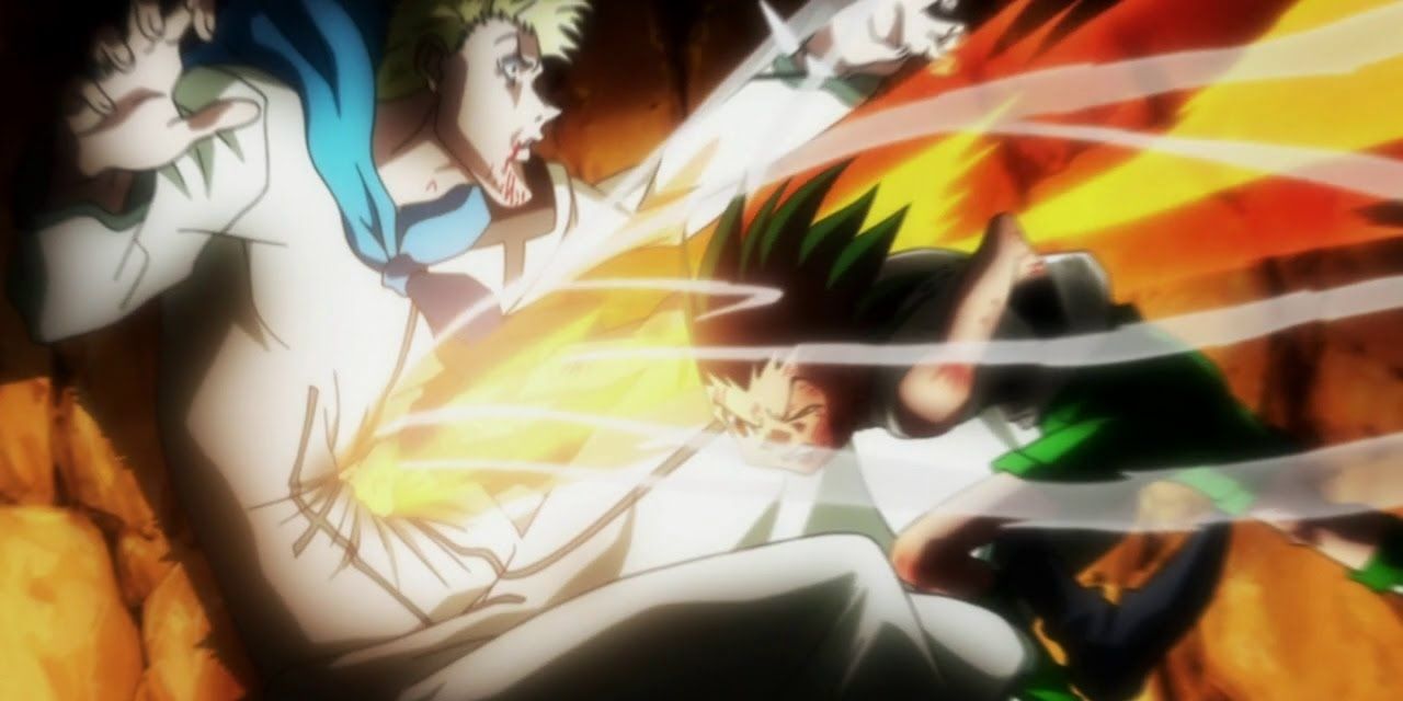 gon punches genthru in the stomach with rock