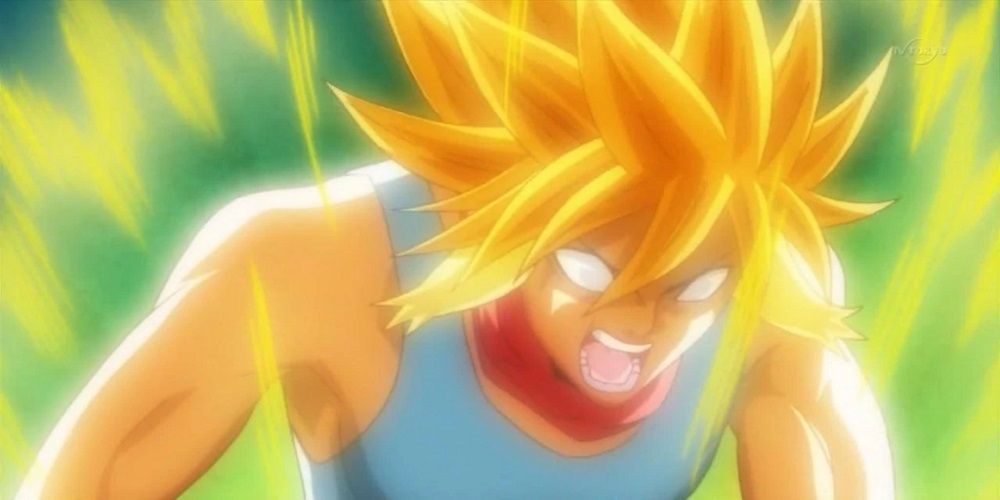 Sequência de transformação Super Saiyan ocorre no anime Good Luck Girl