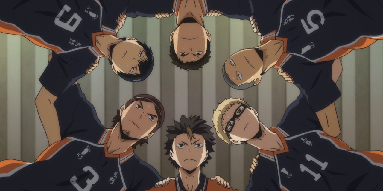 Anime Haikyu Season 3 Karasuno Team Huddle